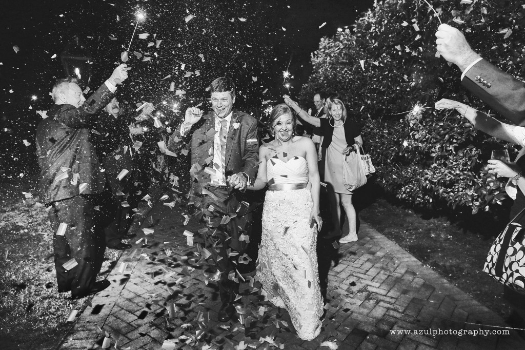 Gina & Zach's Wedding Confetti Exit | Photo by Azul Photography