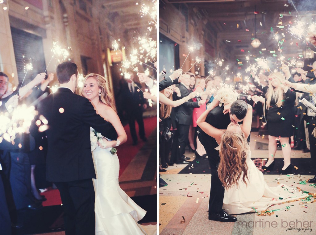 Rachael & Bobby's Wedding Sparkler Send-Off with Confetti | Photo by Martine Beher Photography