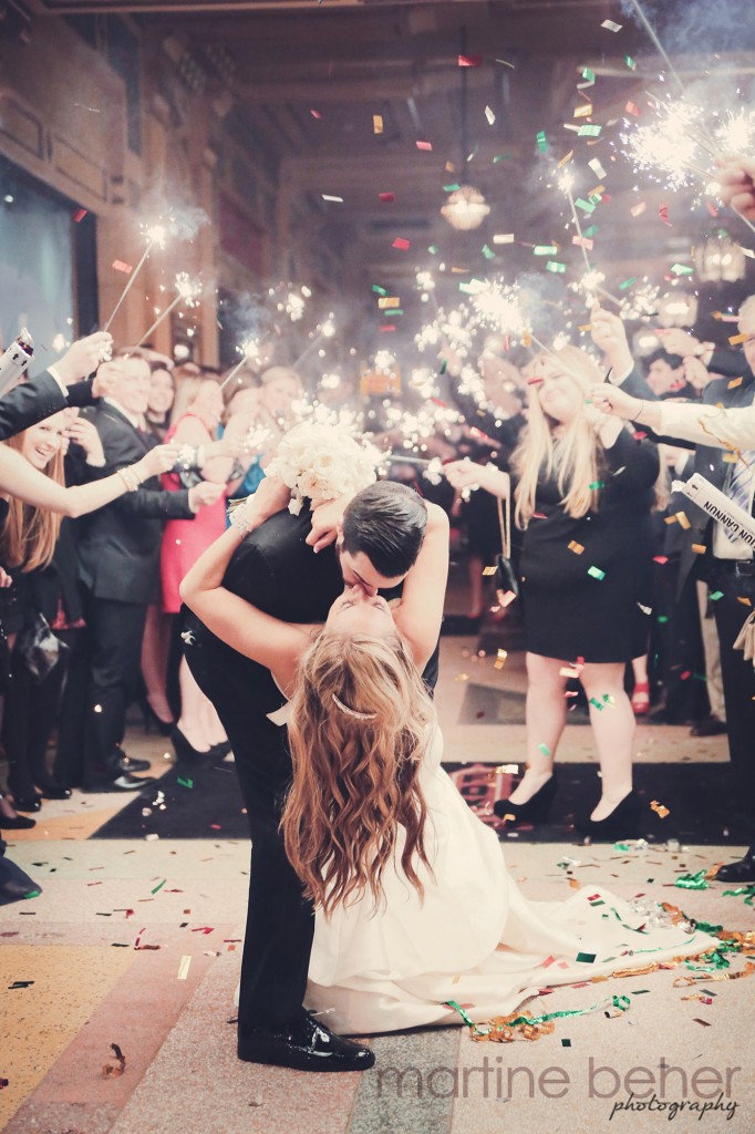 Rachael & Bobby Wedding Sparkler Send-Off with Confetti | Photo by Martine Beher Photography